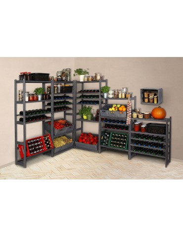 Regały/meble wielofunkcyjne - Regał Drewniany LSR półki mieszane 2 + 0 + 3 – szary - product 17