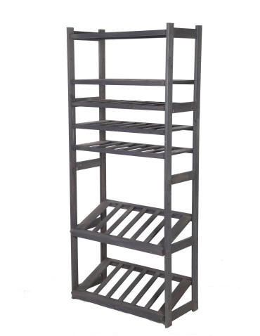 Regały/meble wielofunkcyjne - Regał Drewniany LSR półki mieszane 2 + 0 + 3 – szary - product 4