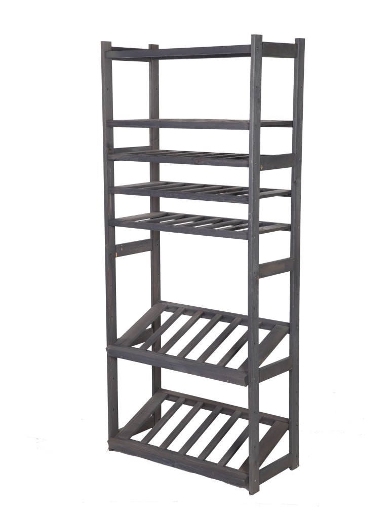 Regały/meble wielofunkcyjne - Regał Drewniany LSR półki mieszane 2 + 0 + 3 – szary - product MODO24.PL 4