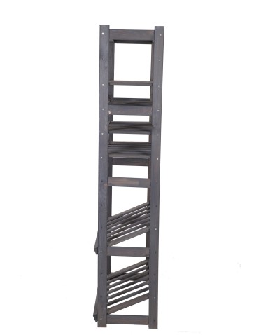 Regały/meble wielofunkcyjne - Regał Drewniany LSR półki mieszane 2 + 0 + 3 – szary - product 5