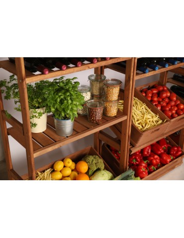 Regały/meble wielofunkcyjne - Regał Drewniany LSR półki mieszane 2 + 0 + 3 – brąz - product 9