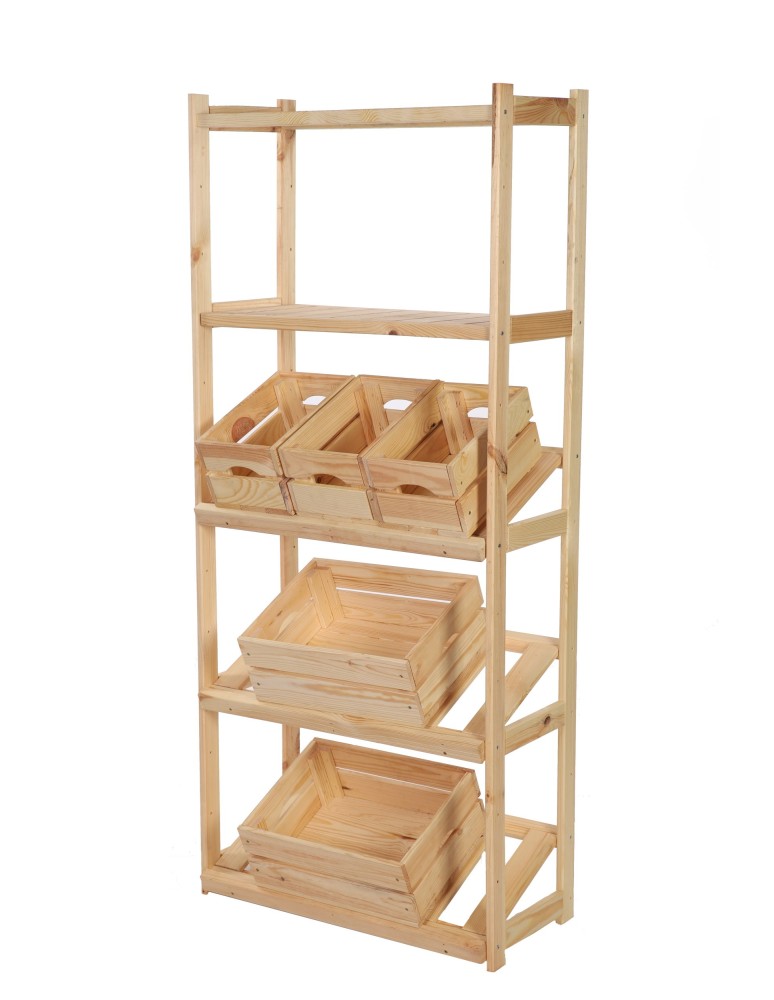 Regały/meble wielofunkcyjne - Regał Drewniany LSR półki mieszane 2 + 0 + 3 - product MODO24.PL 3