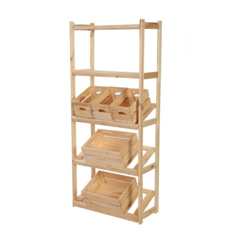 Regał Drewniany LSR półki mieszane 2 + 0 + 3