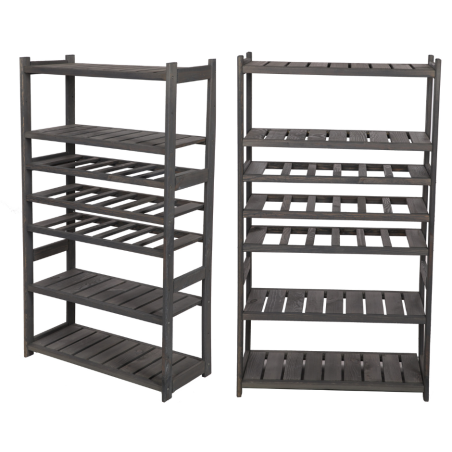 Regał Drewniany LSR – półki mieszane 2 + 3 + 0 – szary