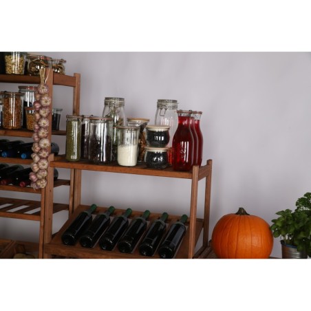 Regał Drewniany LSR – półki mieszane 3 + 2 + 1 – brąz