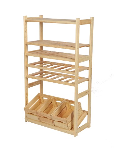 Regał Drewniany LSR półki mieszane 3 + 2 + 1