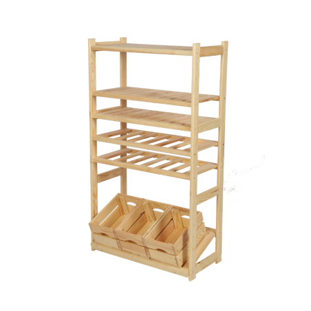 Regał Drewniany LSR półki mieszane 3 + 2 + 1