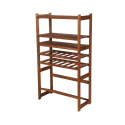 Regał Drewniany LSR – półki mieszane 3 + 2 + 1 – brąz