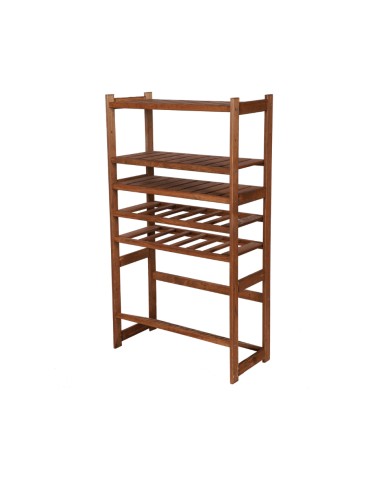Regał Drewniany LSR – półki mieszane 3 + 2 + 1 – brąz