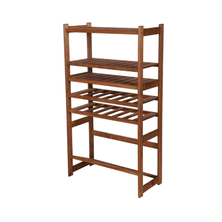 Regał Drewniany LSR – półki mieszane 3 + 2 + 1 – brąz