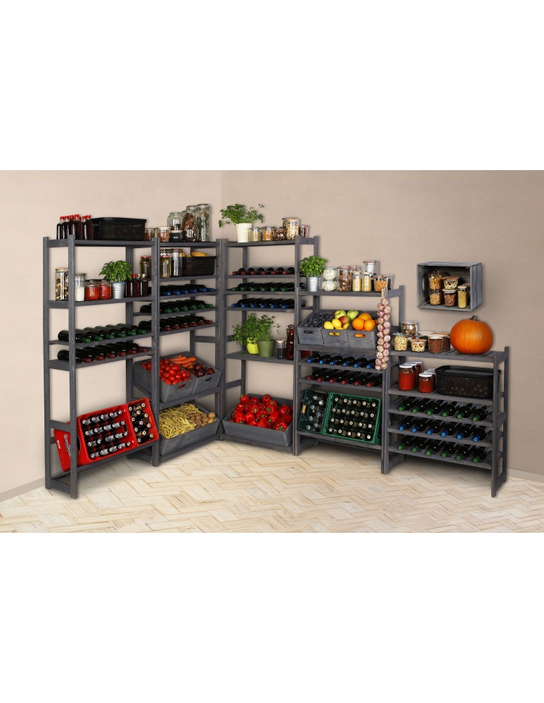 Regały/meble wielofunkcyjne - Regał Drewniany LSR – półki mieszane 3 + 2 + 1 – szary - product MODO24.PL 16