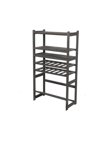 Regał Drewniany LSR – półki mieszane 3 + 2 + 1 – szary