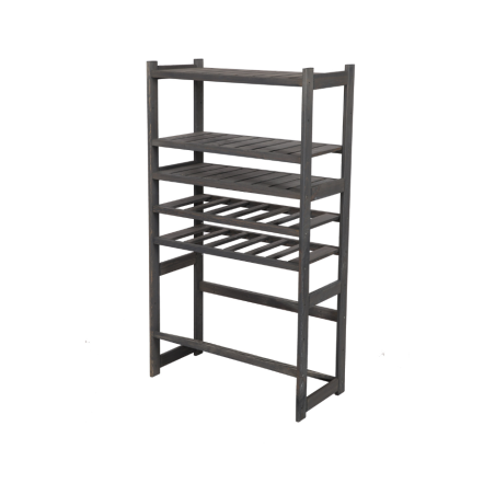 Regał Drewniany LSR – półki mieszane 3 + 2 + 1 – szary