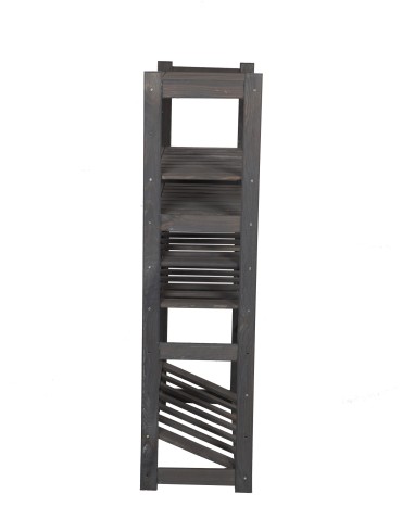 Regały/meble wielofunkcyjne - Regał Drewniany LSR – półki mieszane 3 + 2 + 1 – szary - product 3