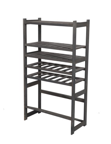 Regały/meble wielofunkcyjne - Regał Drewniany LSR – półki mieszane 3 + 2 + 1 – szary - product 4