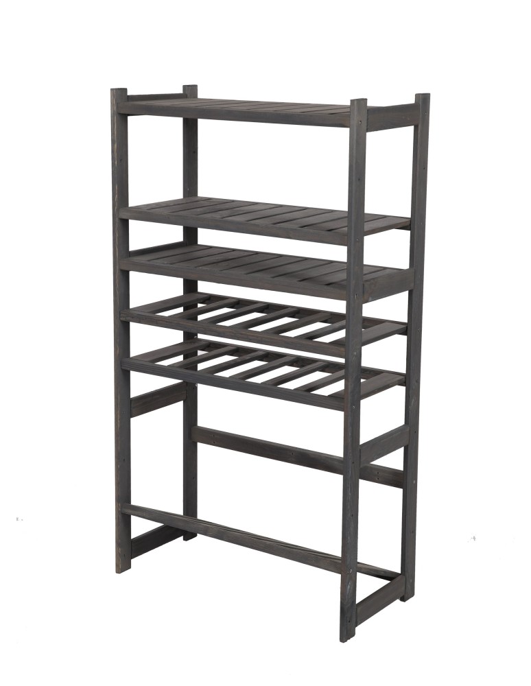 Regały/meble wielofunkcyjne - Regał Drewniany LSR – półki mieszane 3 + 2 + 1 – szary - product MODO24.PL 4