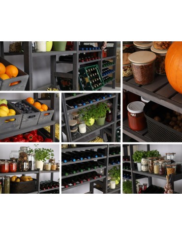 Regały/meble wielofunkcyjne - Regał Drewniany LSR – półki mieszane 2 + 3 + 1 – szary - product 16