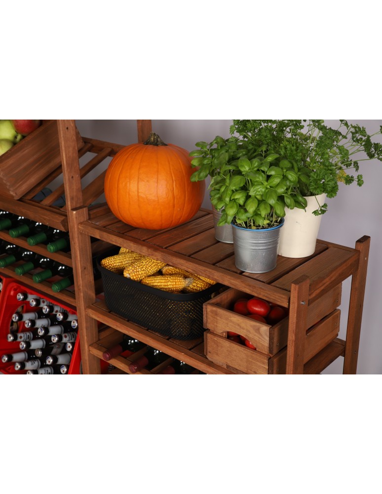 Regały/meble wielofunkcyjne - Regał Drewniany LSR – półki mieszane 2 + 3 + 1 – brąz - product MODO24.PL 14