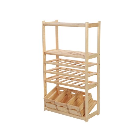 Regał Drewniany LSR półki mieszane 2 + 3 + 1