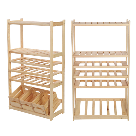 Regał Drewniany LSR półki mieszane 2 + 3 + 1