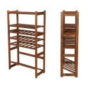 Regał Drewniany LSR – półki mieszane 2 + 3 + 1 – brąz