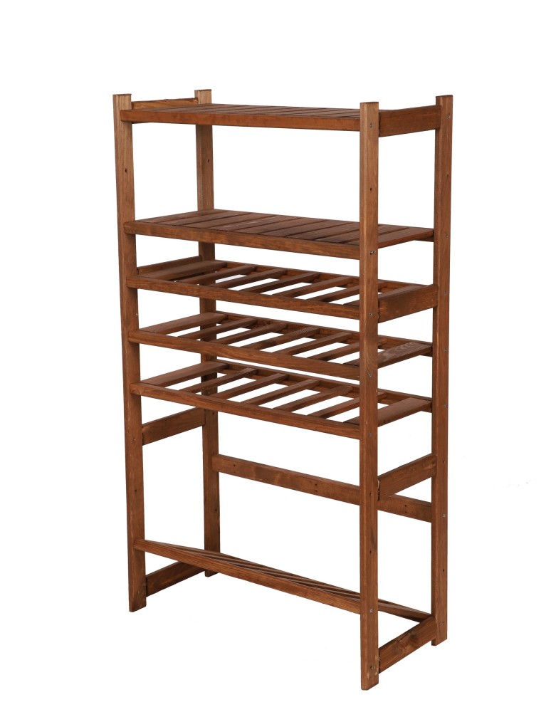 Regały/meble wielofunkcyjne - Regał Drewniany LSR – półki mieszane 2 + 3 + 1 – brąz - product MODO24.PL 2