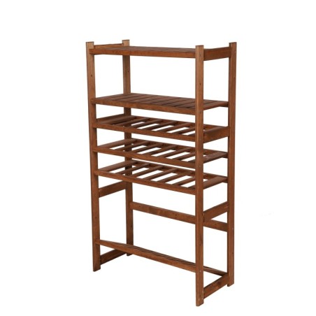Regał Drewniany LSR – półki mieszane 2 + 3 + 1 – brąz