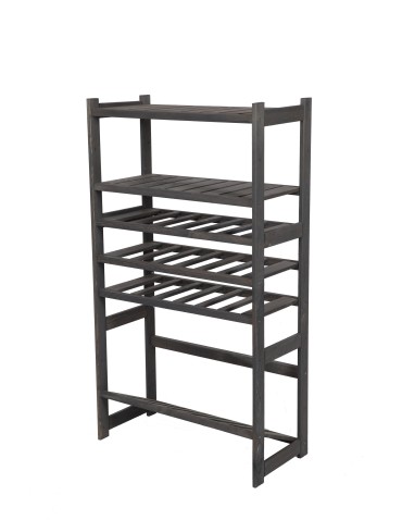 Regał Drewniany LSR – półki mieszane 2 + 3 + 1 – szary - product 2