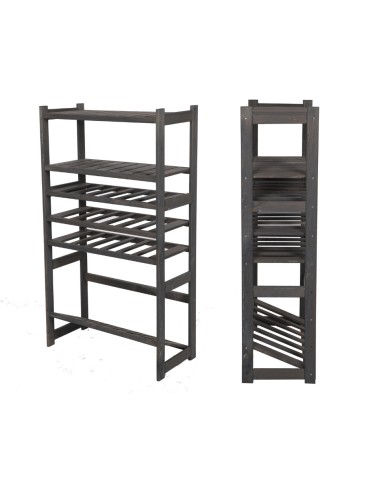 Regał Drewniany LSR – półki mieszane 2 + 3 + 1 – szary