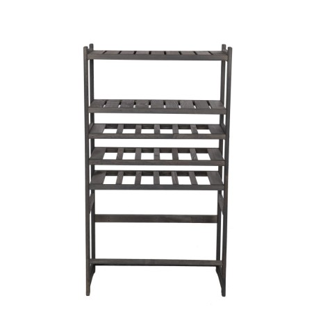 Regał Drewniany LSR – półki mieszane 2 + 3 + 1 – szary