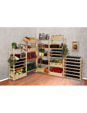 Regały/meble wielofunkcyjne - Regał Drewniany LSR półki mieszane 1 + 2 + 2 - product 15