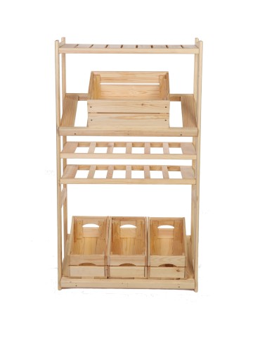 Regały/meble wielofunkcyjne - Regał Drewniany LSR półki mieszane 1 + 2 + 2 - product 4