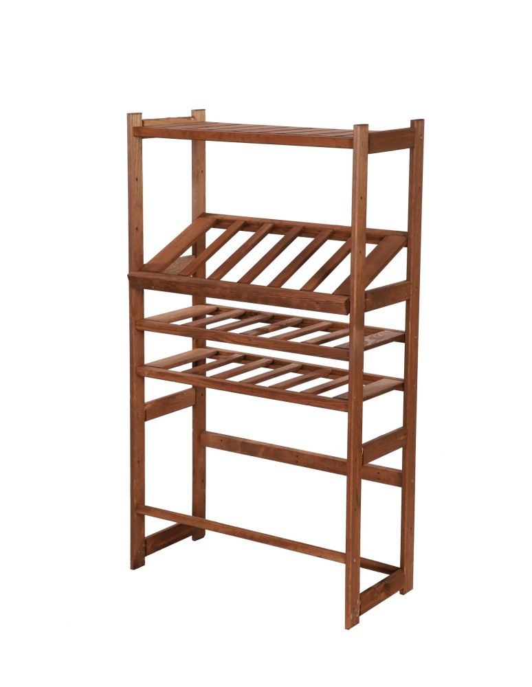 Regały/meble wielofunkcyjne - Regał Drewniany LSR – półki mieszane 1 + 2 + 2 – brąz - product MODO24.PL 2