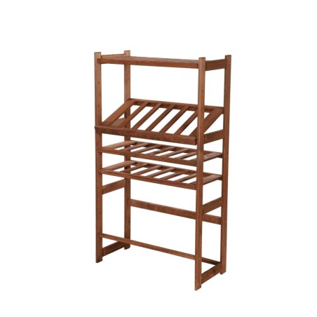 Regał Drewniany LSR – półki mieszane 1 + 2 + 2 – brąz