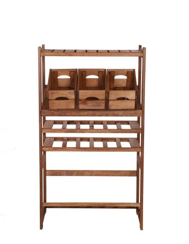 Regały/meble wielofunkcyjne - Regał Drewniany LSR – półki mieszane 1 + 2 + 2 – brąz - product 6