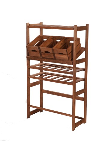 Regały/meble wielofunkcyjne - Regał Drewniany LSR – półki mieszane 1 + 2 + 2 – brąz - product 5