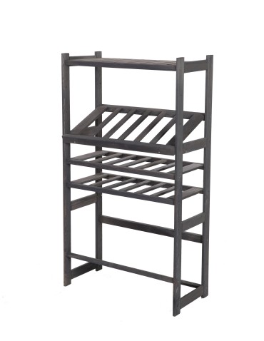 Regały/meble wielofunkcyjne - Regał Drewniany LSR – półki mieszane 1 + 2 + 2 – szary - product 5