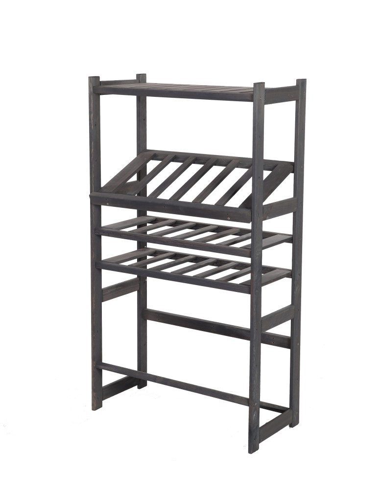 Regały/meble wielofunkcyjne - Regał Drewniany LSR – półki mieszane 1 + 2 + 2 – szary - product MODO24.PL 5