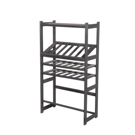 Regał Drewniany LSR – półki mieszane 1 + 2 + 2 – szary