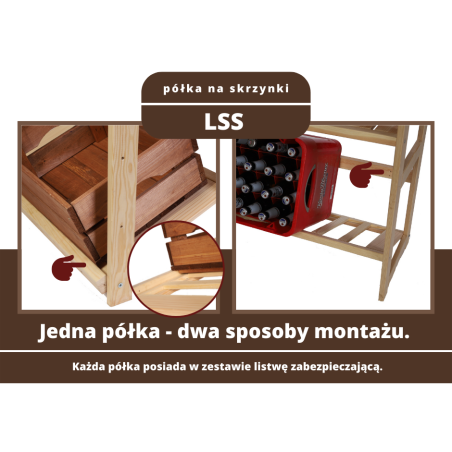 Regał Drewniany LSR – 10 półek na wino – szary