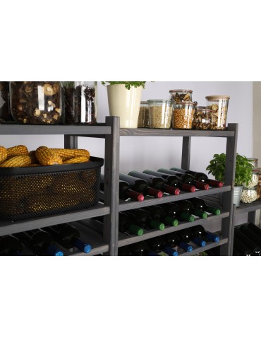 Regały/meble wielofunkcyjne - Regał Drewniany LSR – 10 półek na wino – szary - product 13