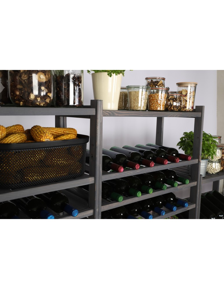 Regały/meble wielofunkcyjne - Regał Drewniany LSR – 10 półek na wino – szary - product MODO24.PL 13