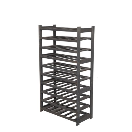 Regał Drewniany LSR – 10 półek na wino – szary