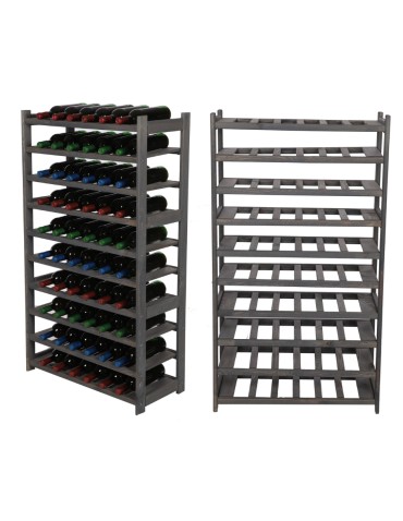 Regał Drewniany LSR – 10 półek na wino – szary