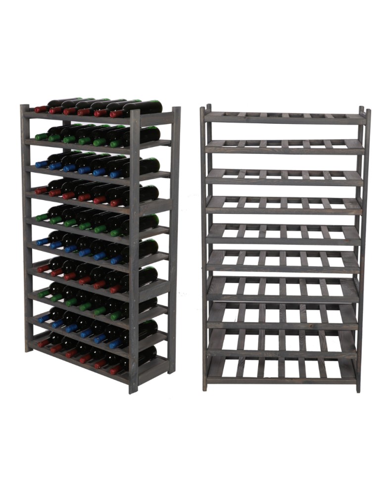 Regały/meble wielofunkcyjne - Regał Drewniany LSR – 10 półek na wino – szary - produkt MODO24.PL 1