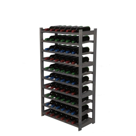 Regał Drewniany LSR – 10 półek na wino – szary