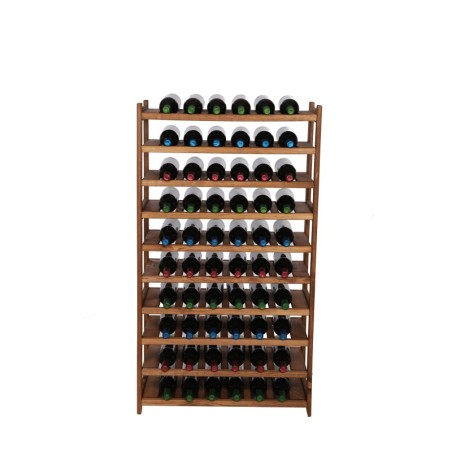 Regał Drewniany LSR – 10 półek na wino – brązowy