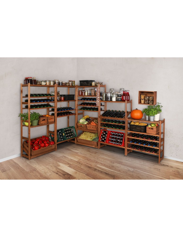 Regały/meble wielofunkcyjne - Regał Drewniany LSR – 10 półek na wino – brązowy - product MODO24.PL 19