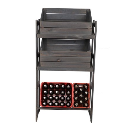 Regał Drewniany LSR – 3 półki na skrzynki – szary