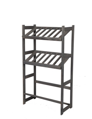 Regały/meble wielofunkcyjne - Regał Drewniany LSR – 3 półki na skrzynki – szary - product 19